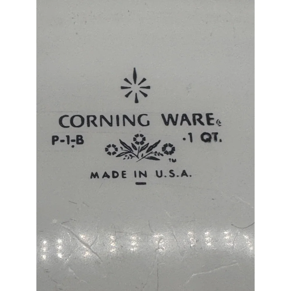Vintage Corning Ware Blue Cornflower P-1-B One QT & P-1‎ 3/4-B 1 3/4 QT No Lids